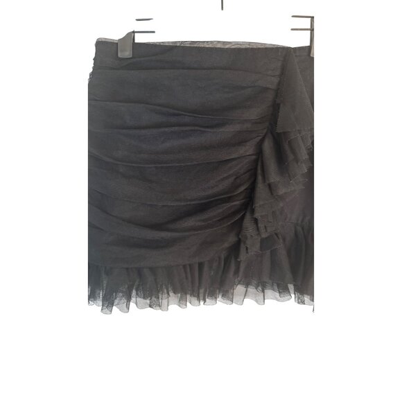 ZARA Size Medium Black Layered Ruffled Dainty Mini Skirt Trafaluc Collection - Picture 2 of 14